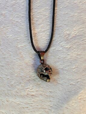 Skull Pendant Necklace for Men - Black Cord
